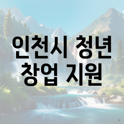 인천시 청년 창업 지원