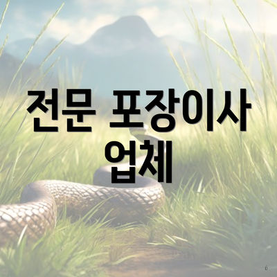 전문 포장이사 업체