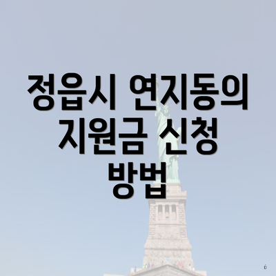 정읍시 연지동의 지원금 신청 방법