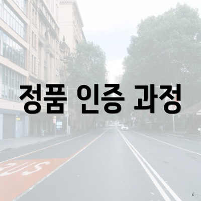 정품 인증 과정
