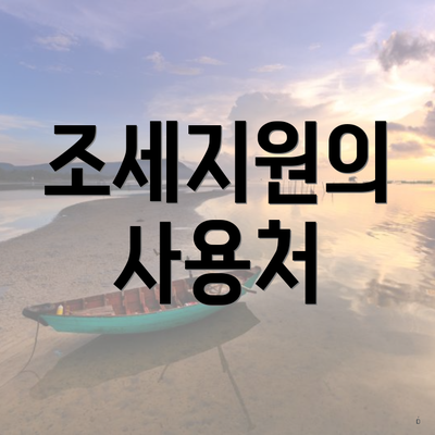 조세지원의 사용처