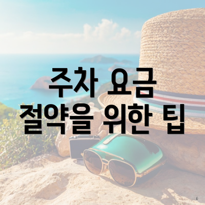 주차 요금 절약을 위한 팁