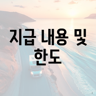 지급 내용 및 한도