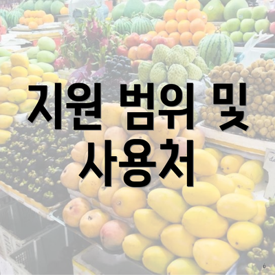 지원 범위 및 사용처