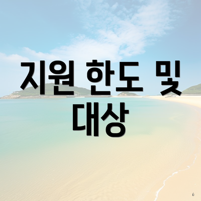 지원 한도 및 대상
