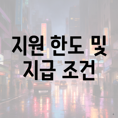 지원 한도 및 지급 조건