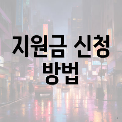 지원금 신청 방법