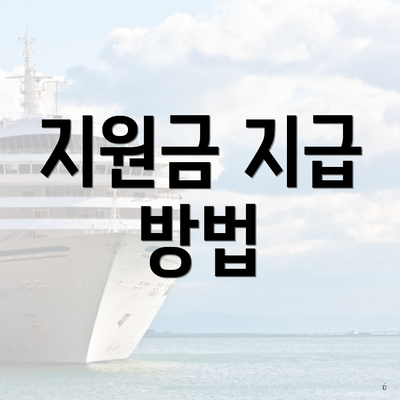 지원금 지급 방법