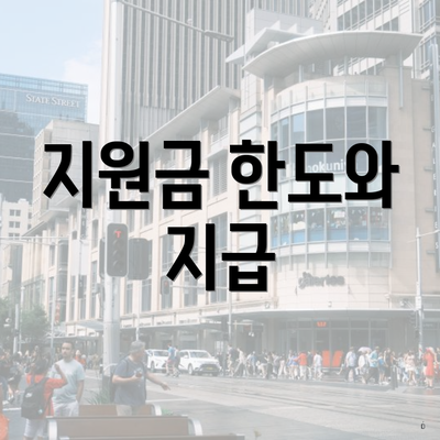 지원금 한도와 지급