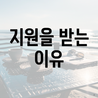 지원을 받는 이유