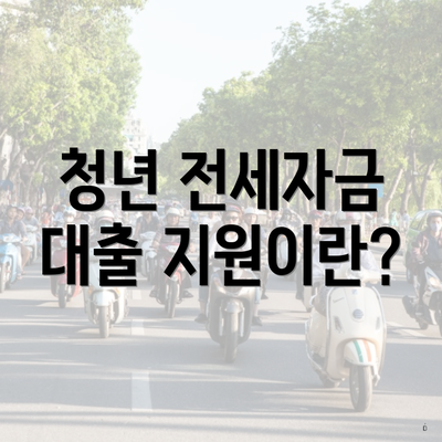 청년 전세자금 대출 지원이란?