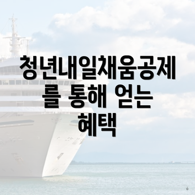 청년내일채움공제를 통해 얻는 혜택