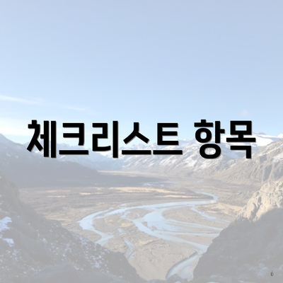 체크리스트 항목