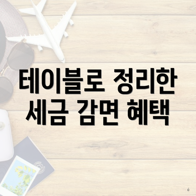 테이블로 정리한 세금 감면 혜택