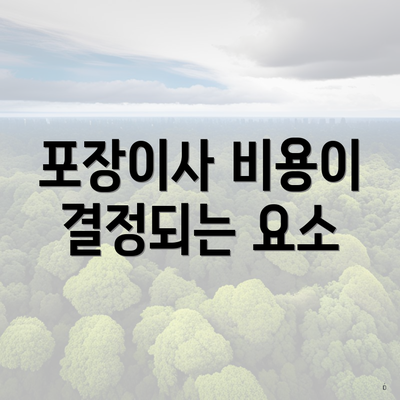 포장이사 비용이 결정되는 요소