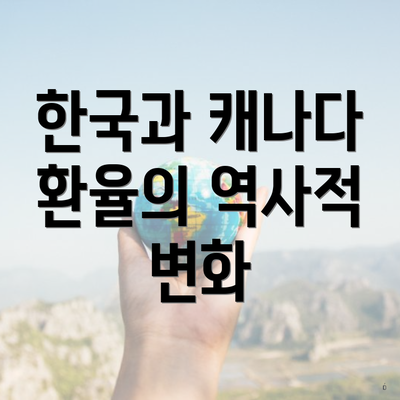 한국과 캐나다 환율의 역사적 변화