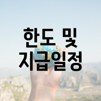 한도 및 지급일정