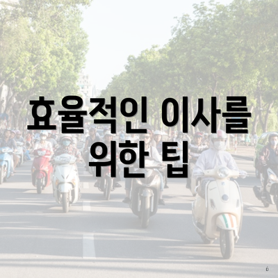 효율적인 이사를 위한 팁