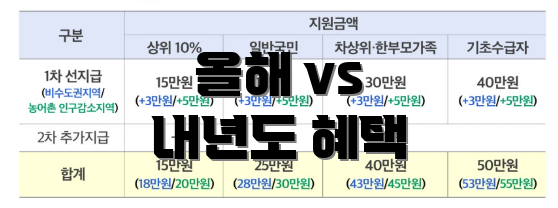 올해 vs 내년도 혜택