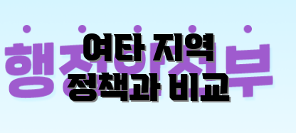 여타 지역 정책과 비교