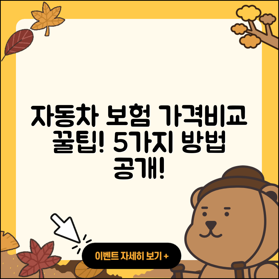 자동차보험 가격비교 쉽게 하는 5가지 방법
